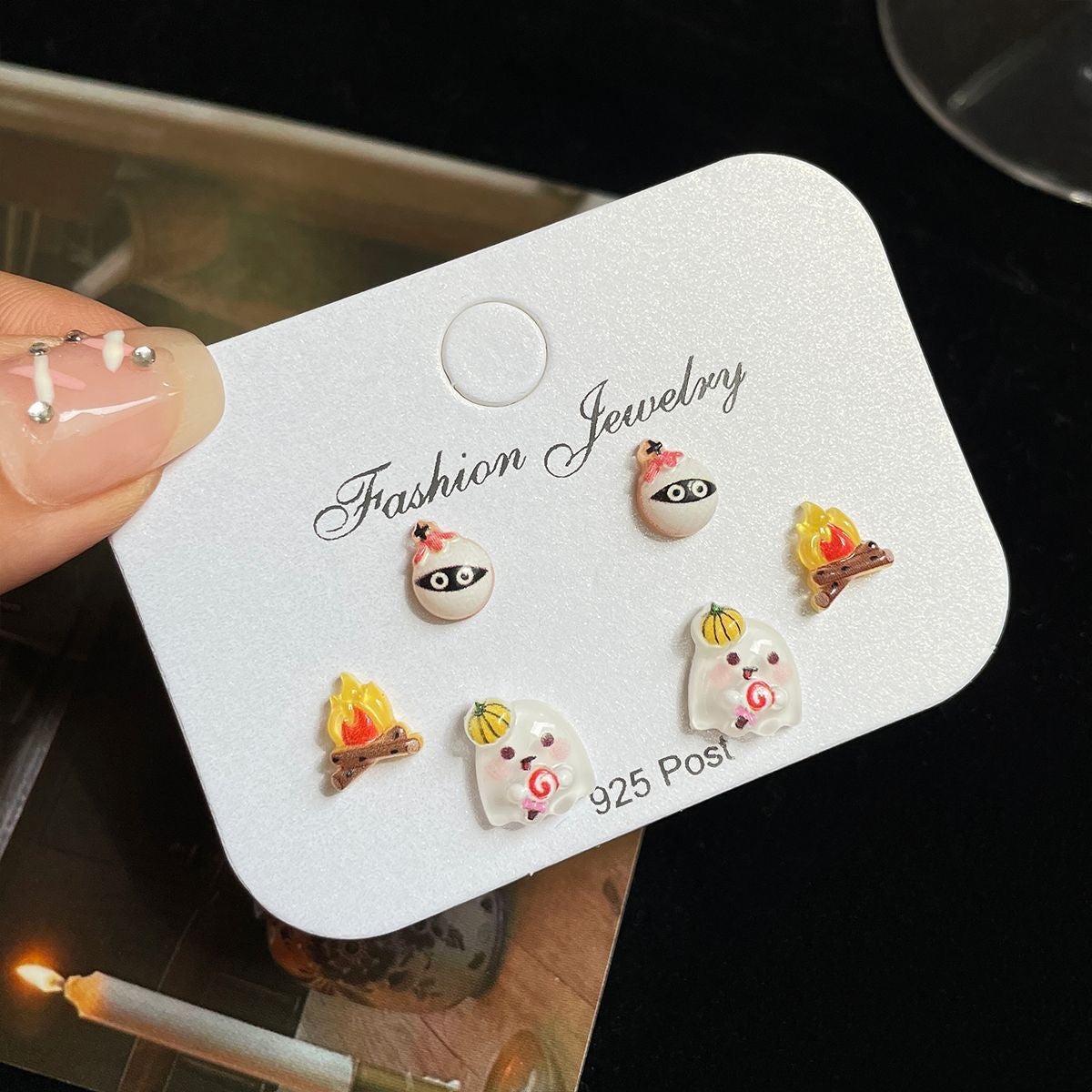 Aretes Set de 3 pares fantasmas
