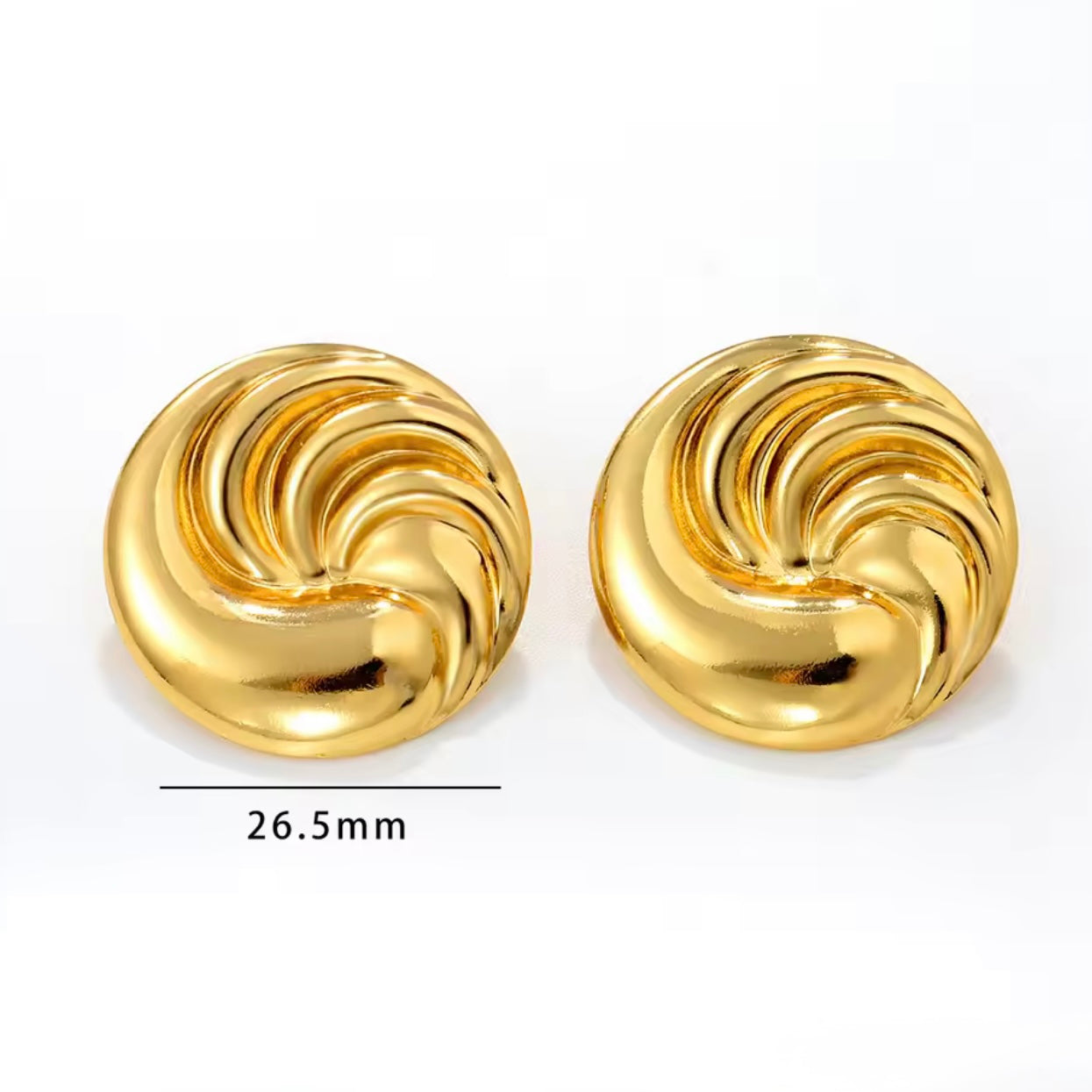 Aretes circulares dorados - Acero inoxidable