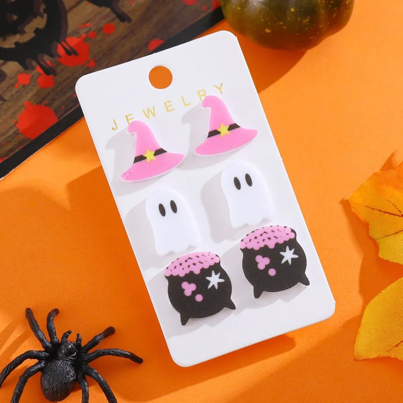 Set de 3 pares de aretes Halloween