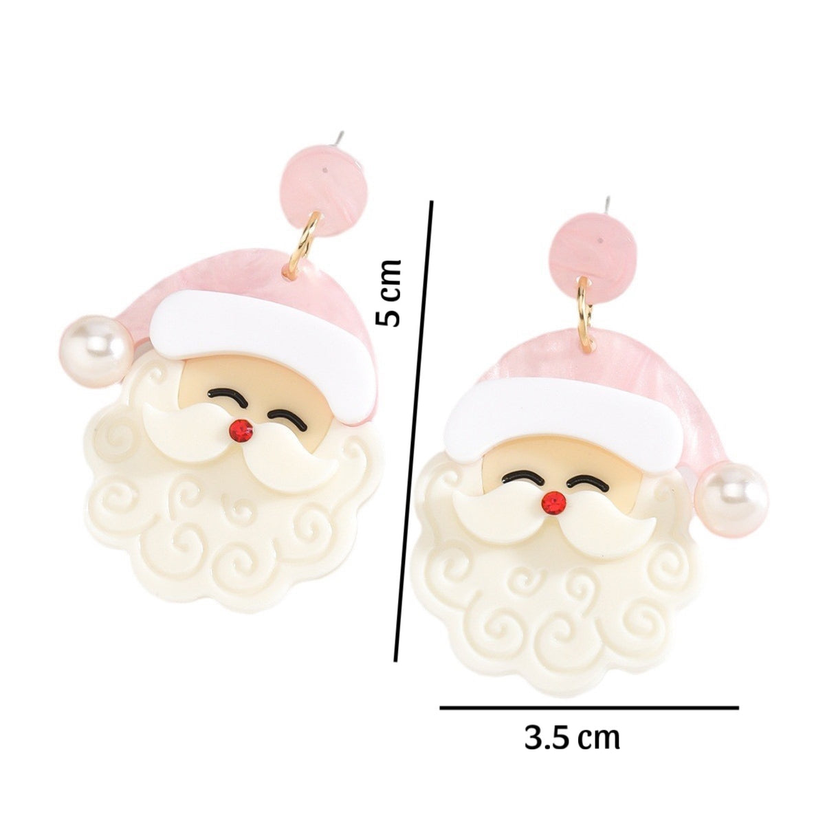 Aretes de santa claus rosas