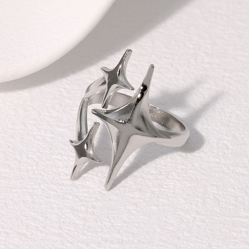 Anillo plateado shine on - acero inoxidable