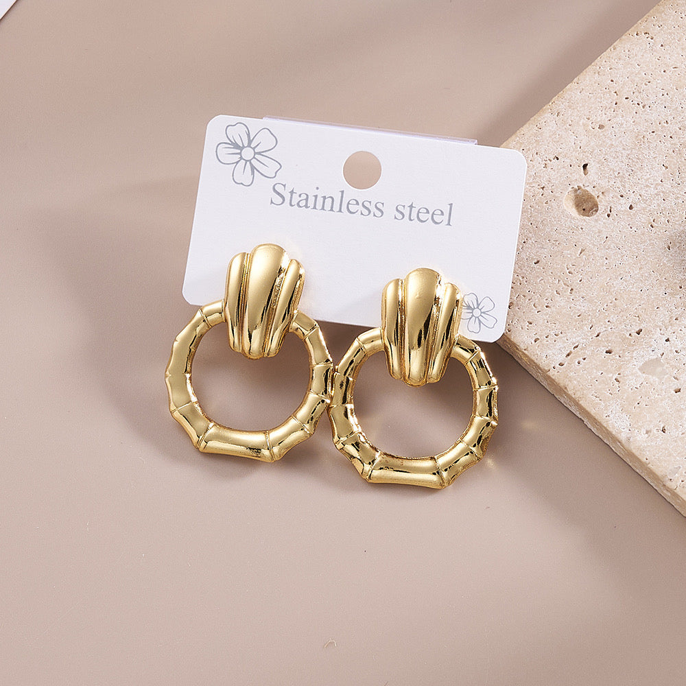 Aretes dorados mod42- acero inoxidable