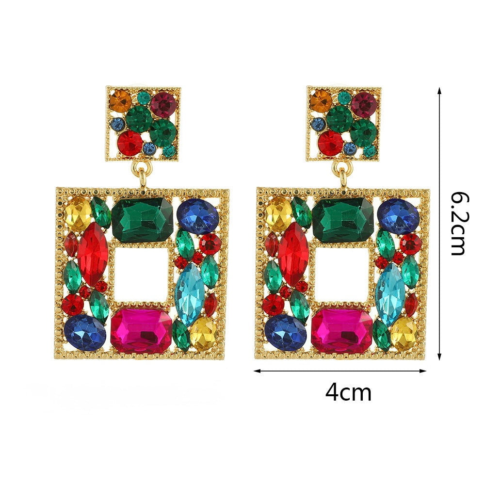 Aretes cuadrados de colores