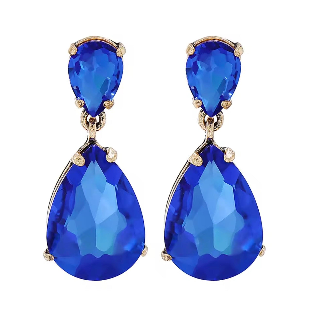 Aretes de gota color azul