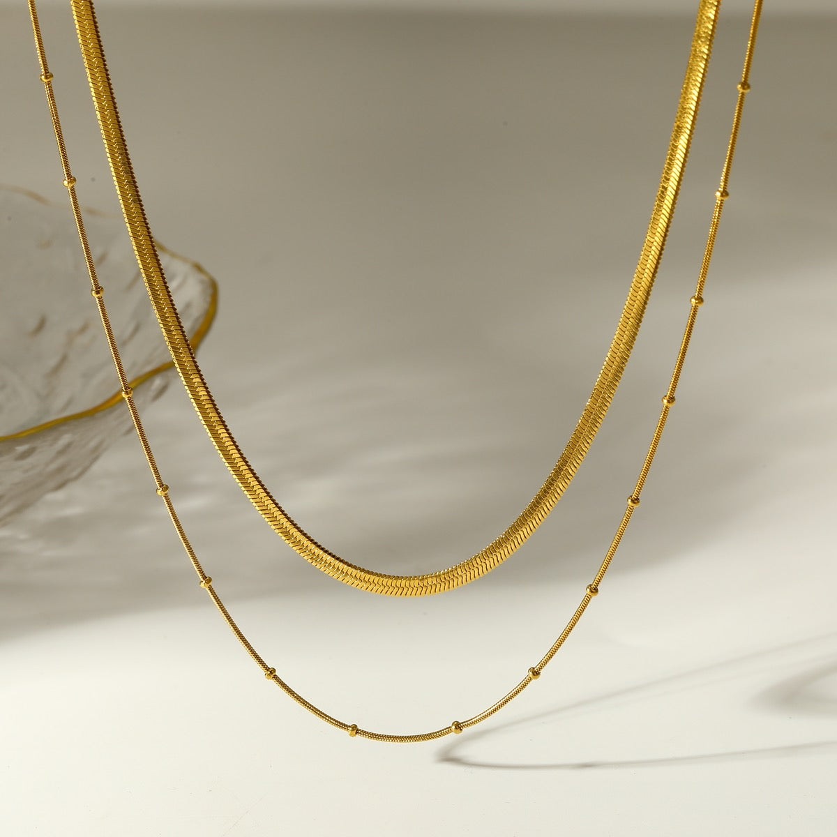 Collar en capas de acero inoxidable- mod3
