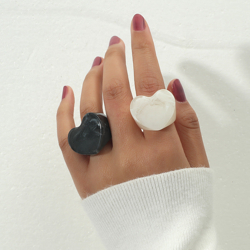 Set de 2 anillos black & white