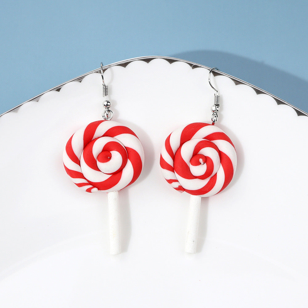 Aretes de paletas navideñas