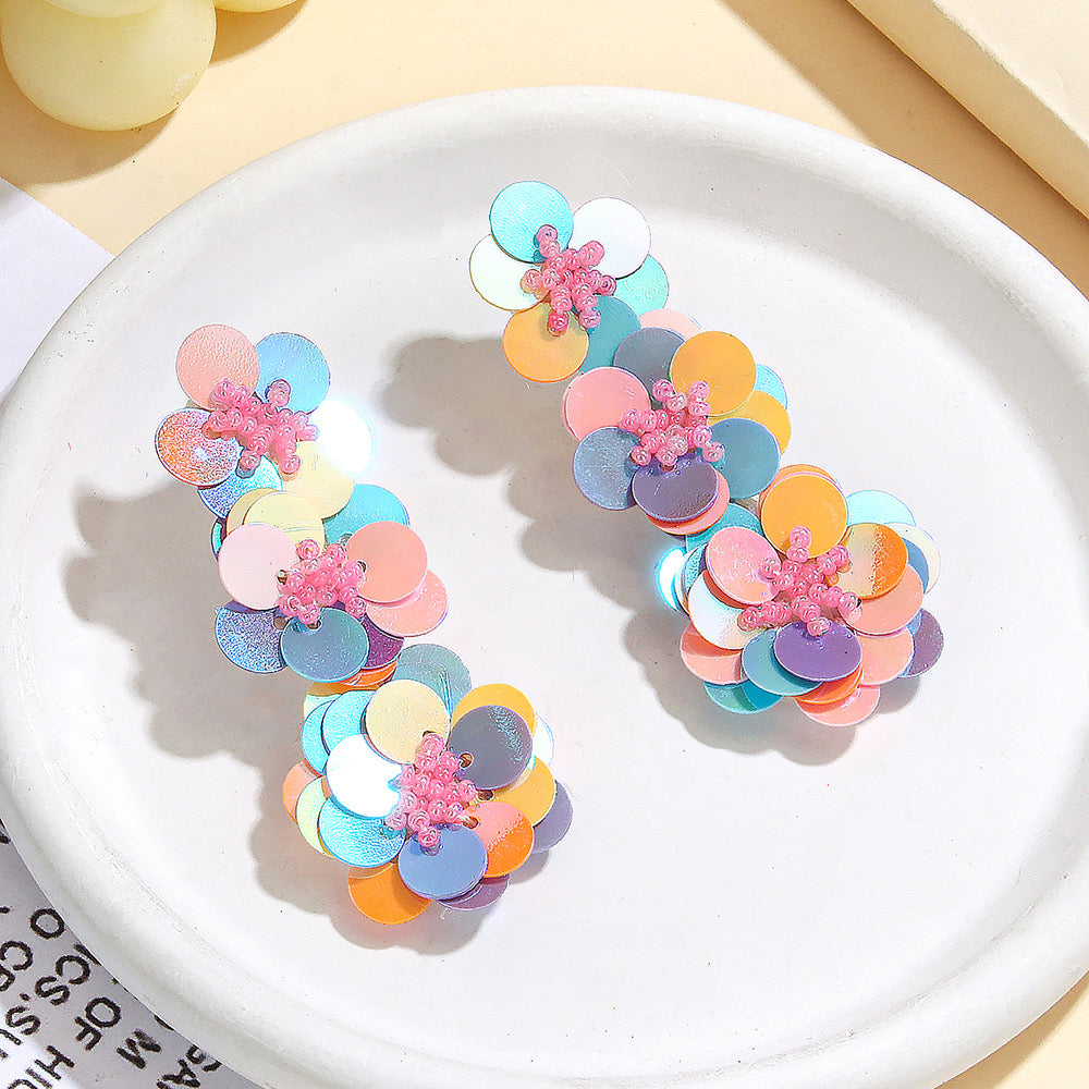 Aretes tornasol largos