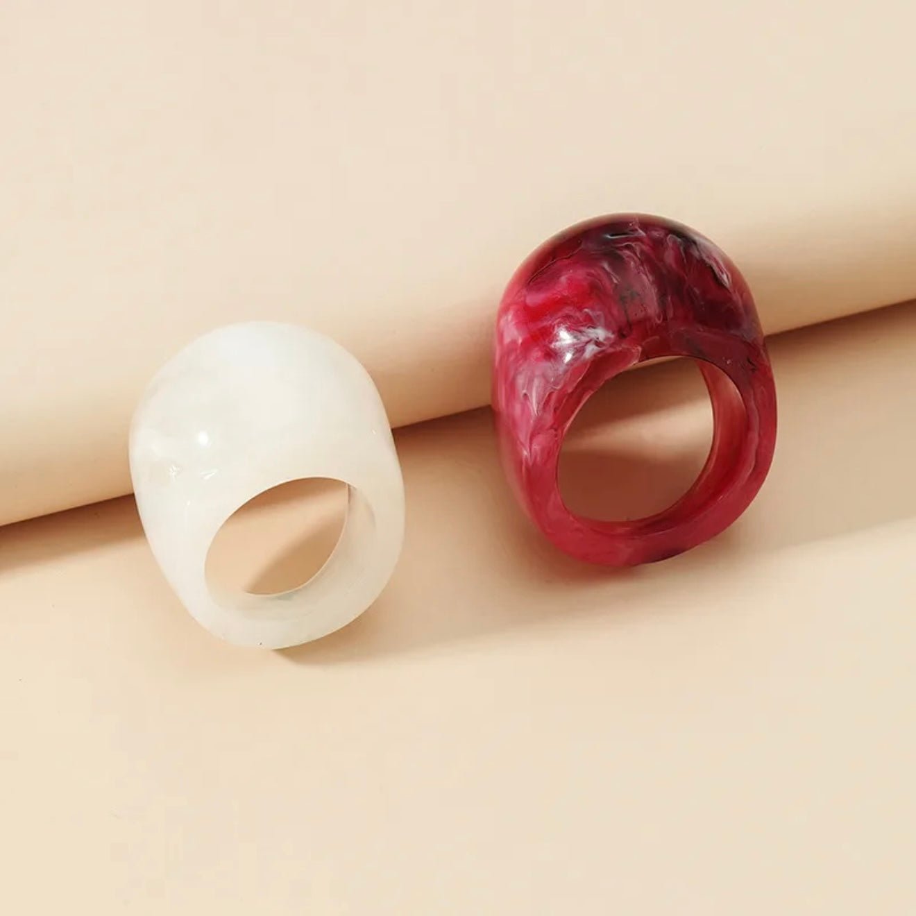 Set de 2 anillos red & white