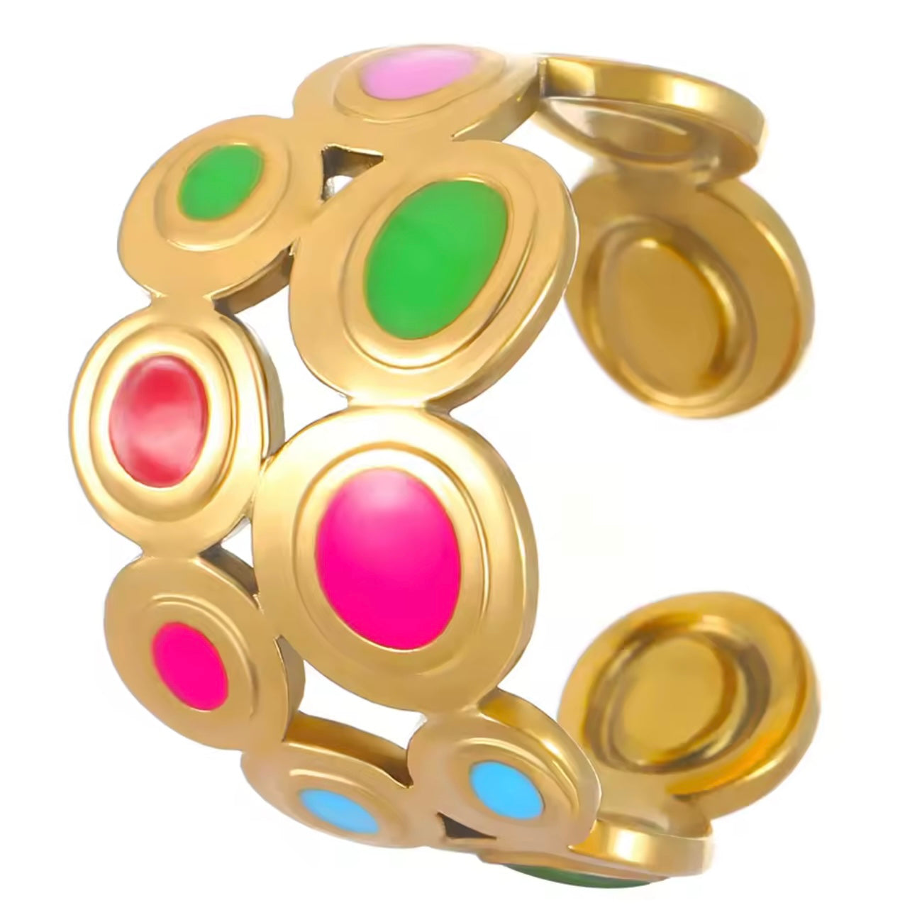 Anillo ajustable colores - acero inoxidable