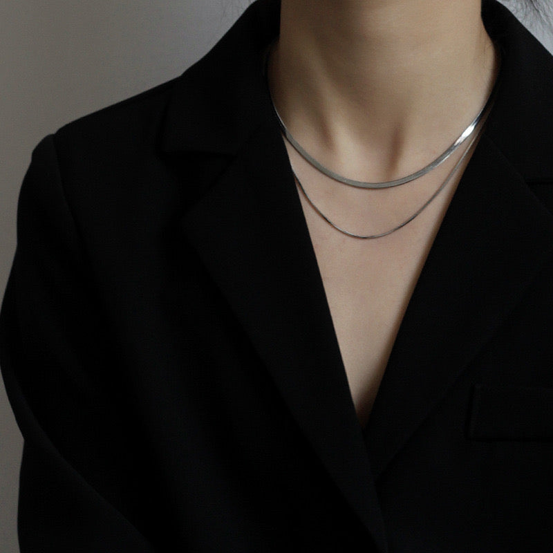 Collar plateado 2 en 1 - acero inoxidable