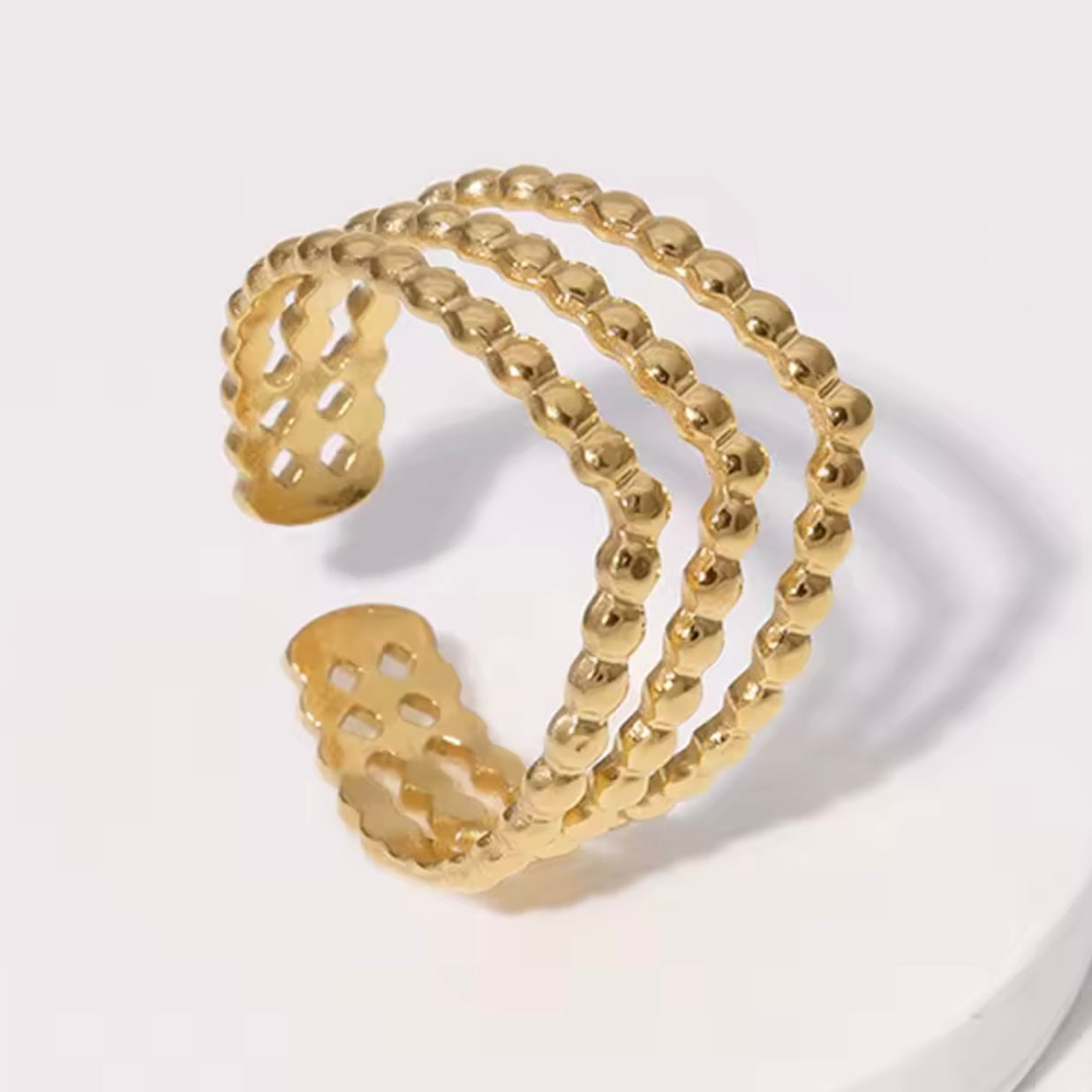 Anillo ajustable capas - acero inoxidable