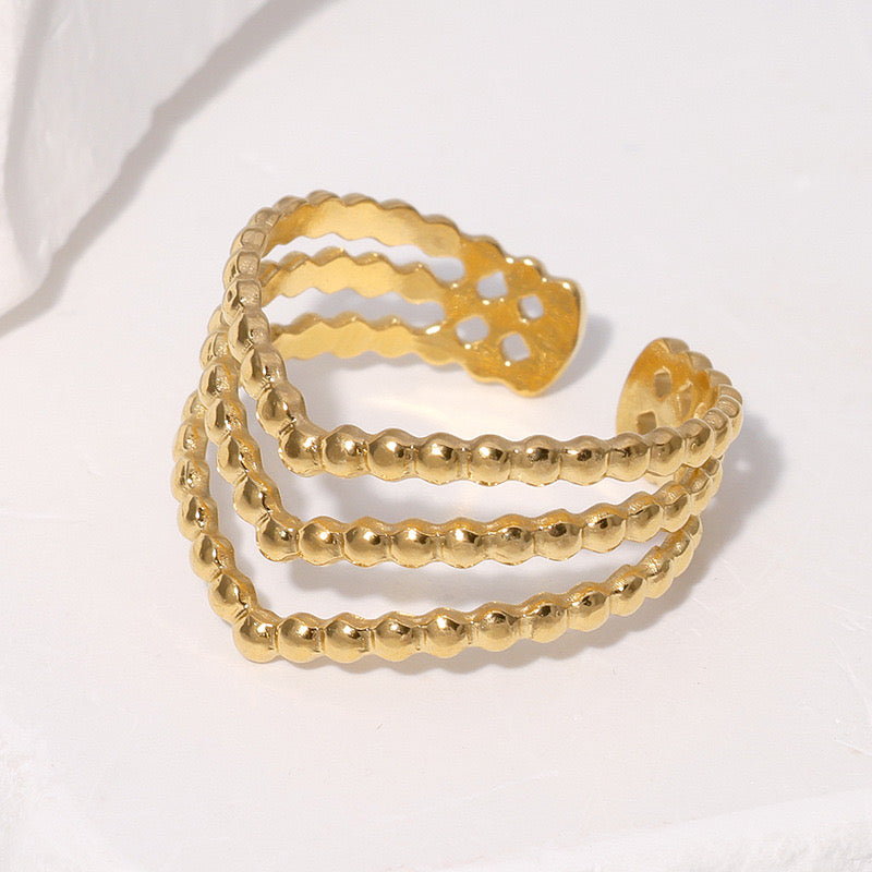 Anillo ajustable capas - acero inoxidable