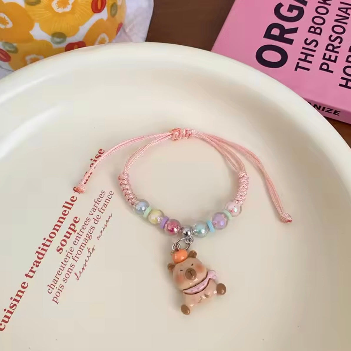 Pulsera capibara- rosada