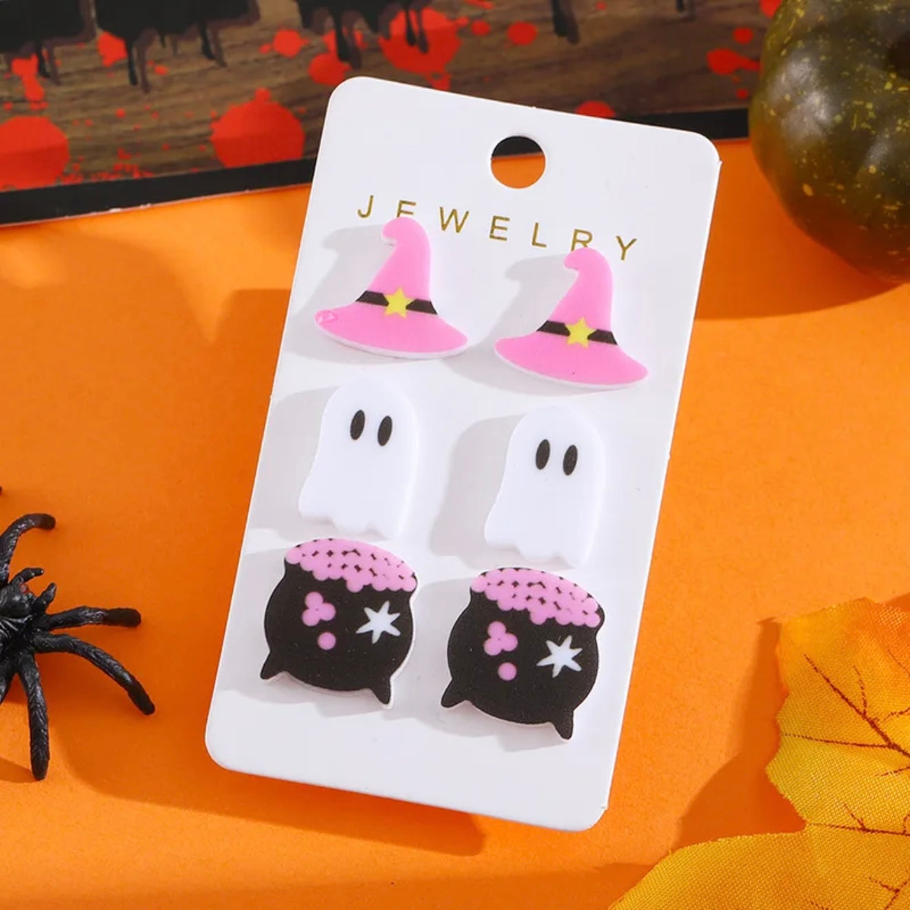 Set de 3 pares de aretes Halloween