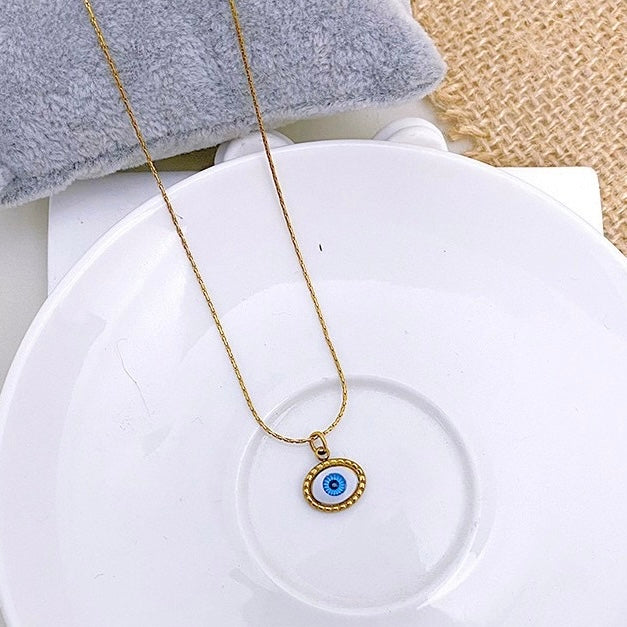 Collar de ojito azul- acero inoxidable