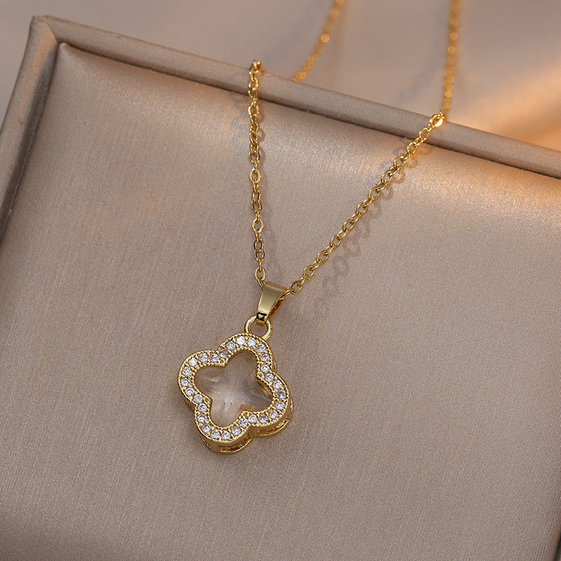 Collar flor - Acero inoxidable
