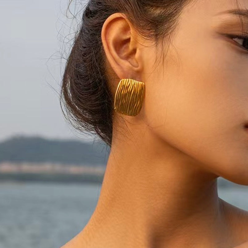 Aretes dorados - acero inoxidable