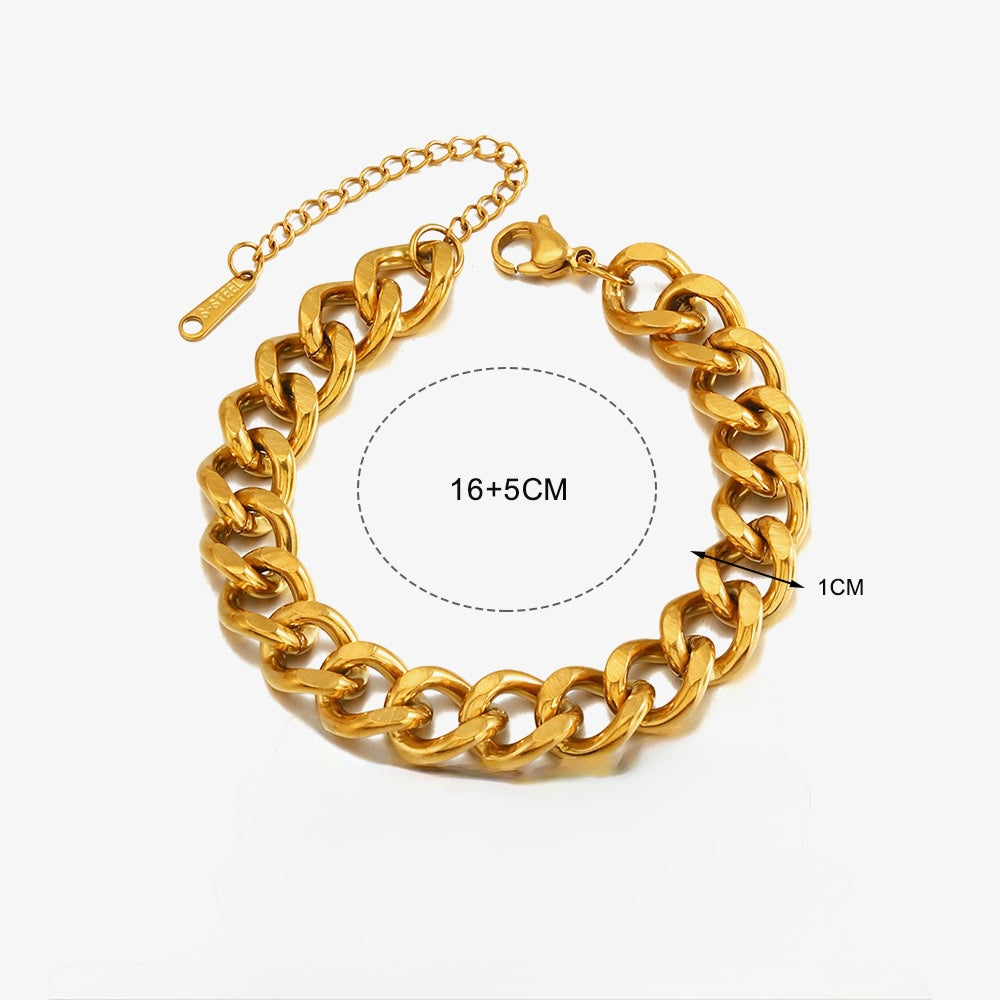 Pulsera de cadena dorada