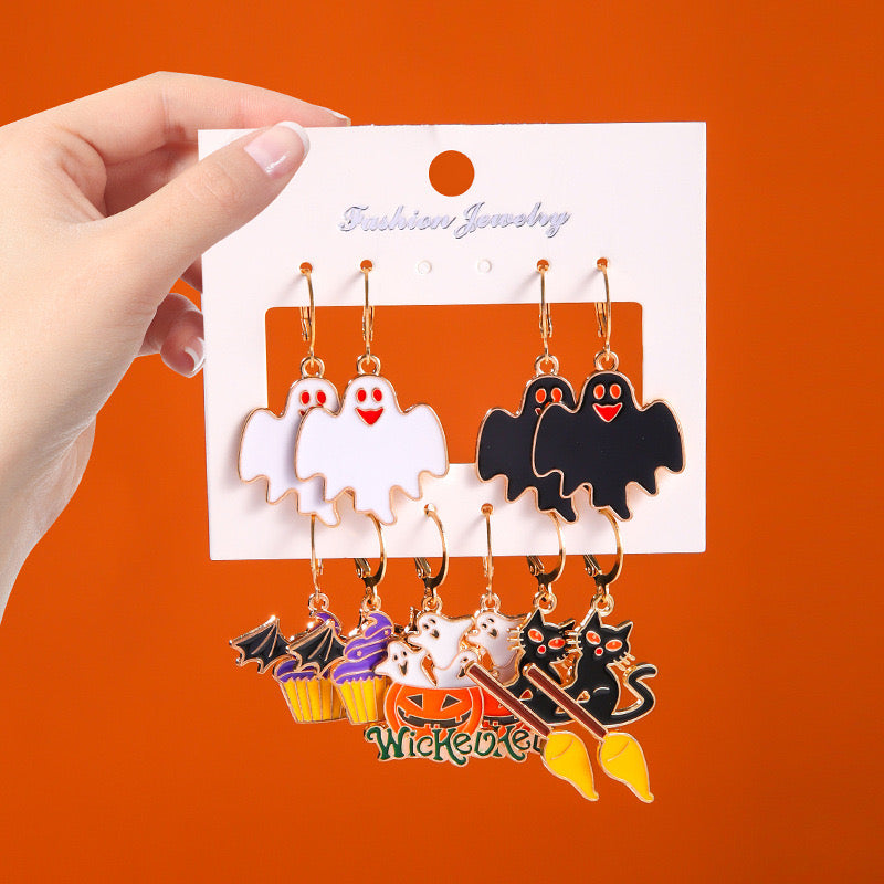 Aretes Halloween - 5 pares de aretes