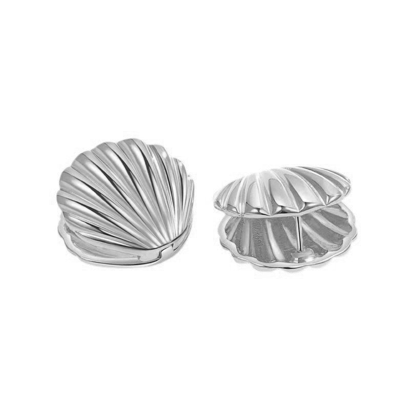 Aretes almejas plateadas