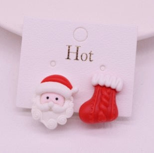 Aretes de clip SantaClaus y bota