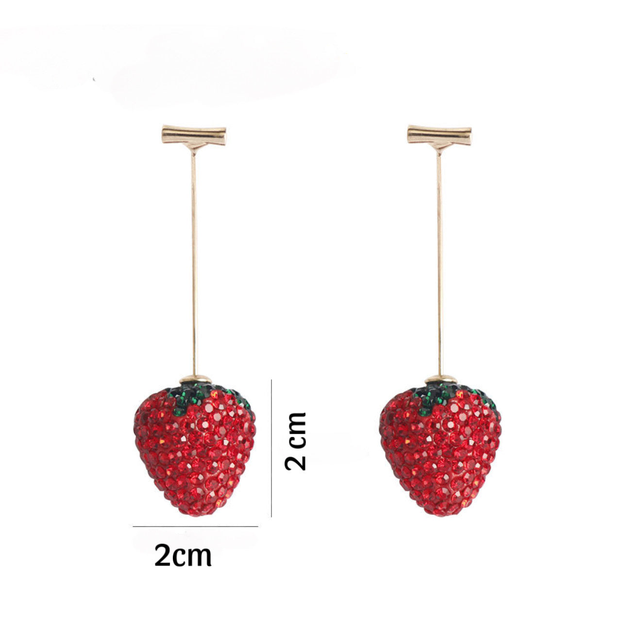 Aretes de fresas con pedrería