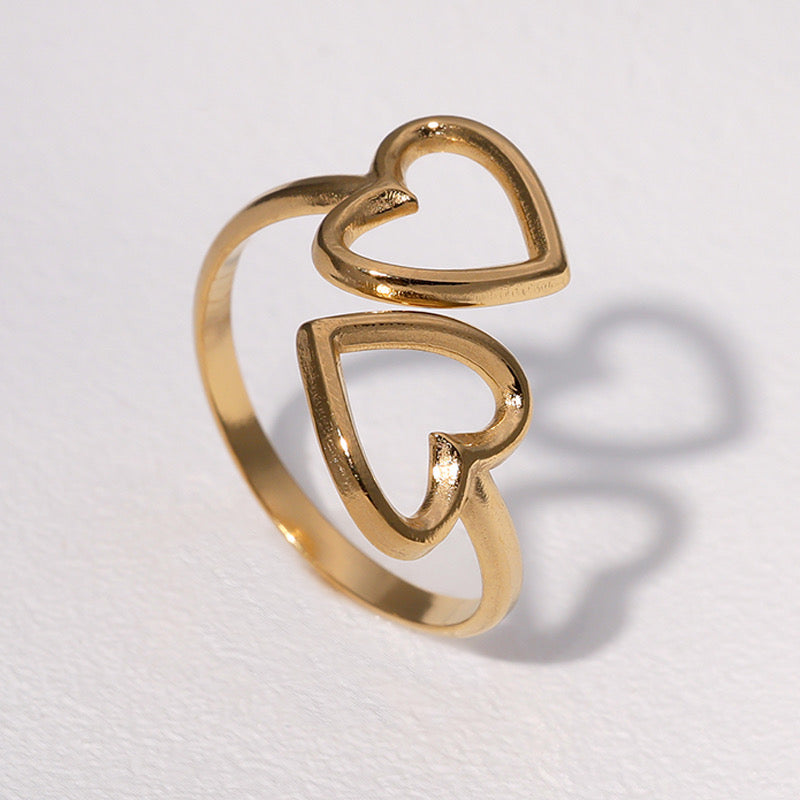 Anillo ajustable corazones encontrados/ Acero inoxidable