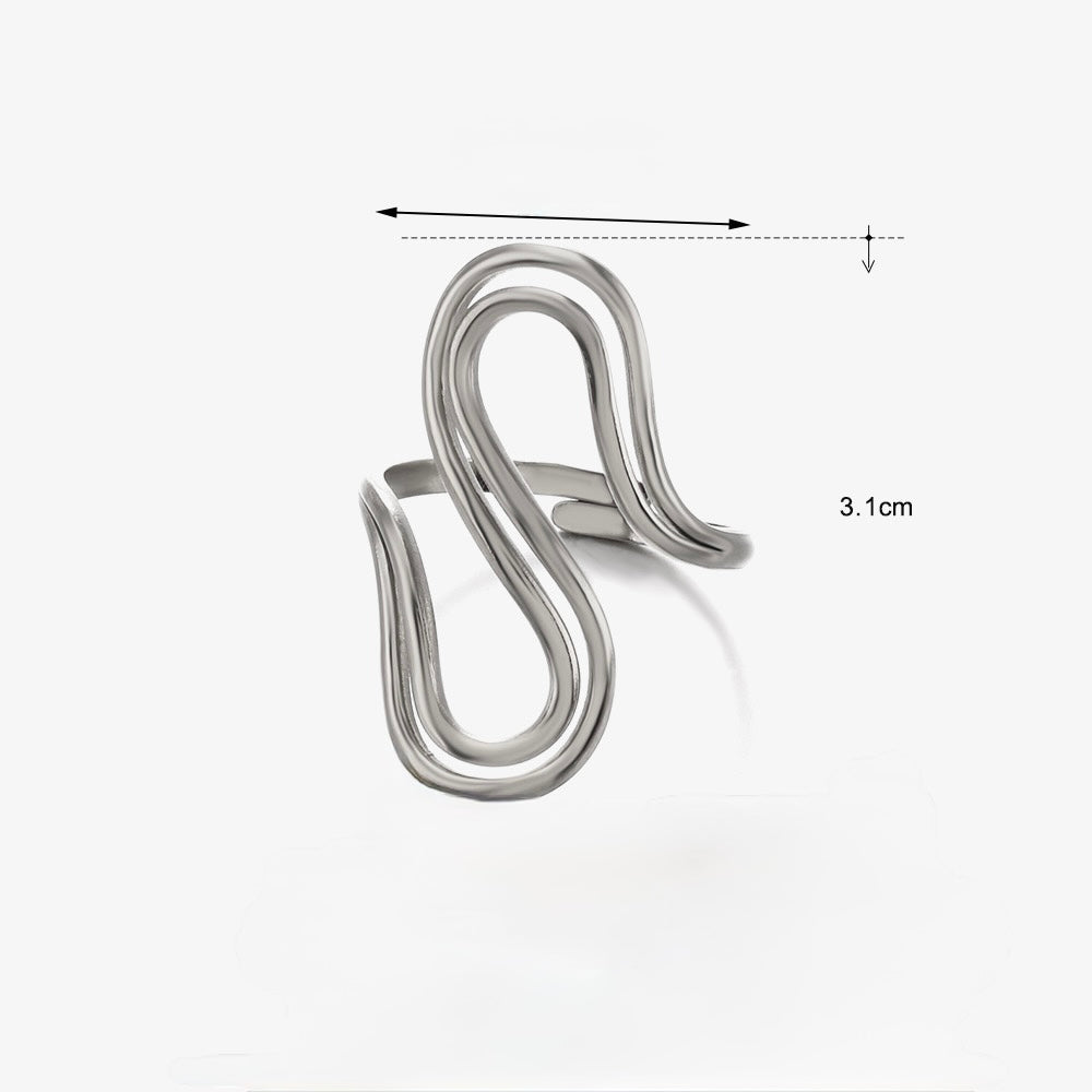 Anillo ajustable plateado mod23 - acero inoxidable