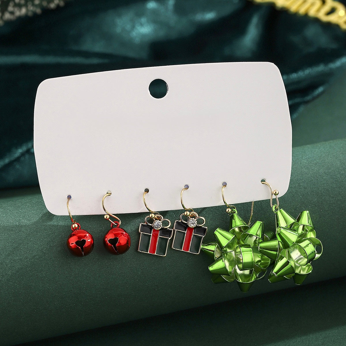 Set de 3 pares de aretes navideños