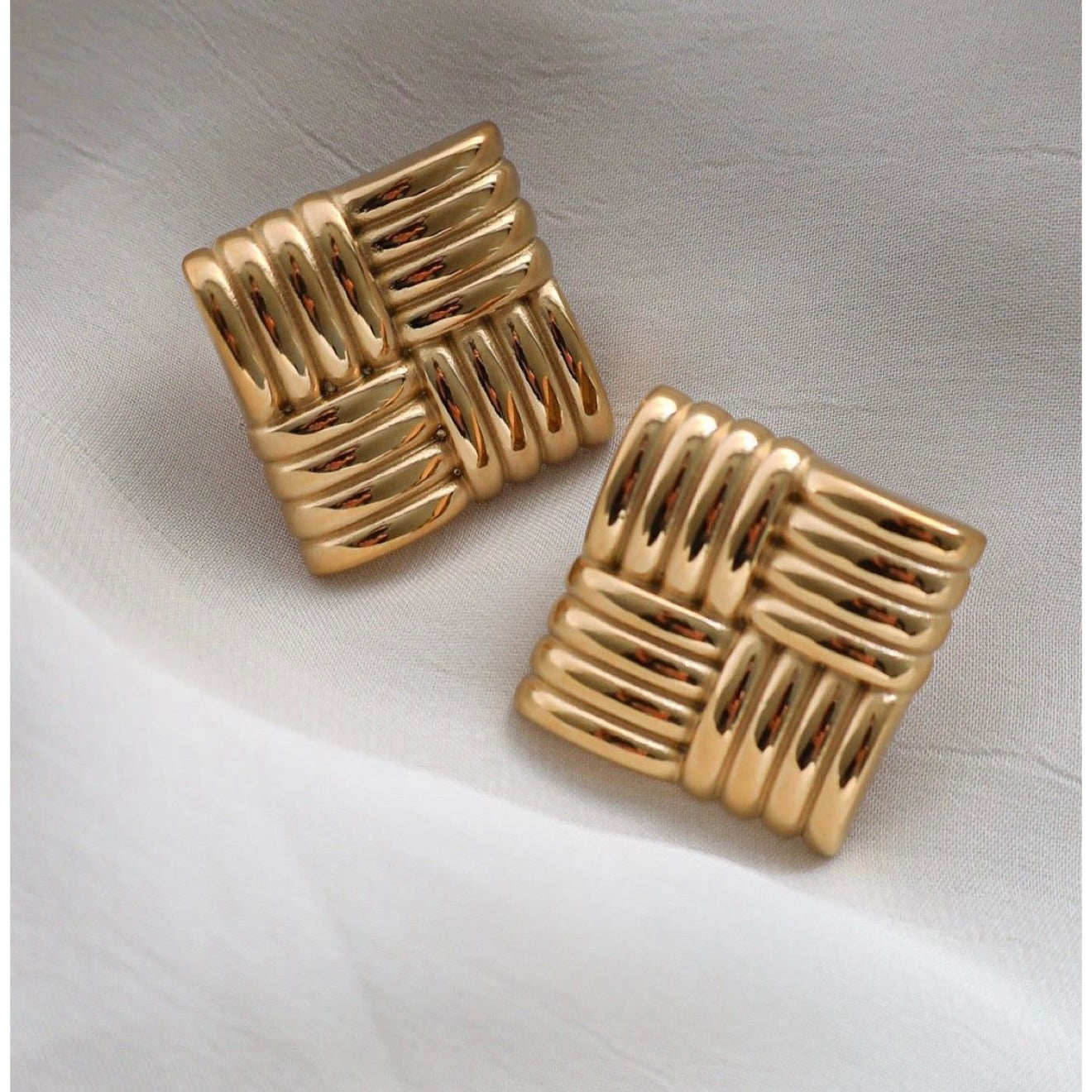 Aretes cuadrados - acero inoxidable