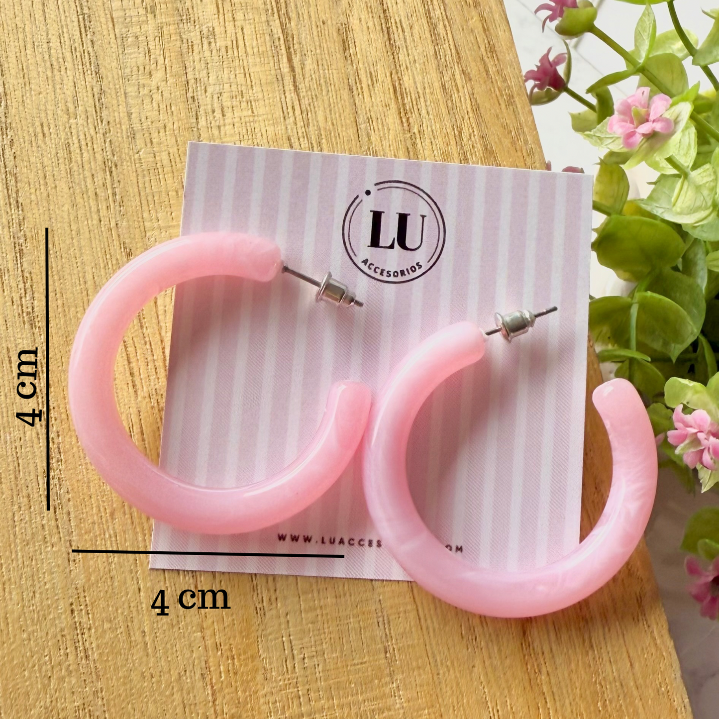 Aretes rosados