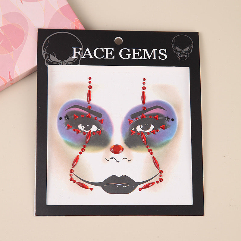 Pedrería adhesiva facial para Halloween - mod3