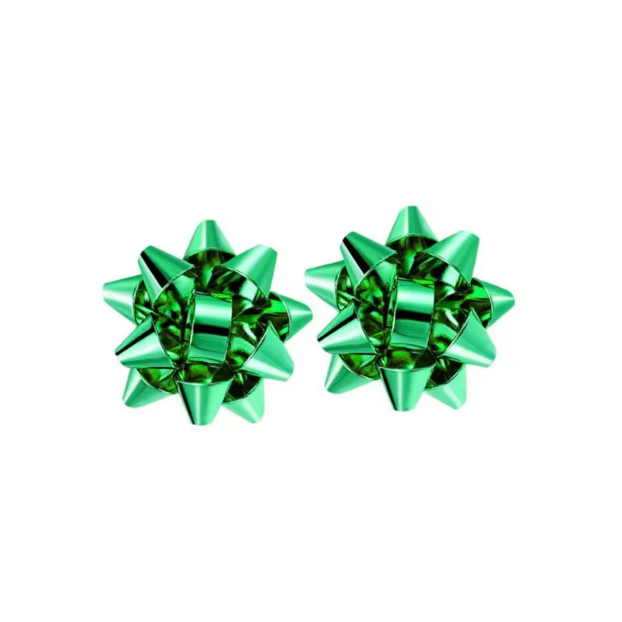 Aretes de moño verde