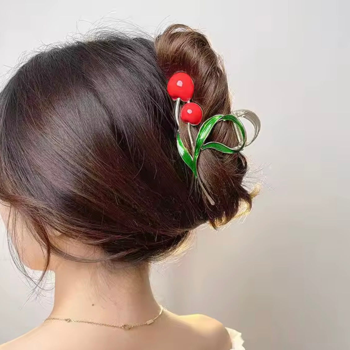 Pinza para cabello - cerezas