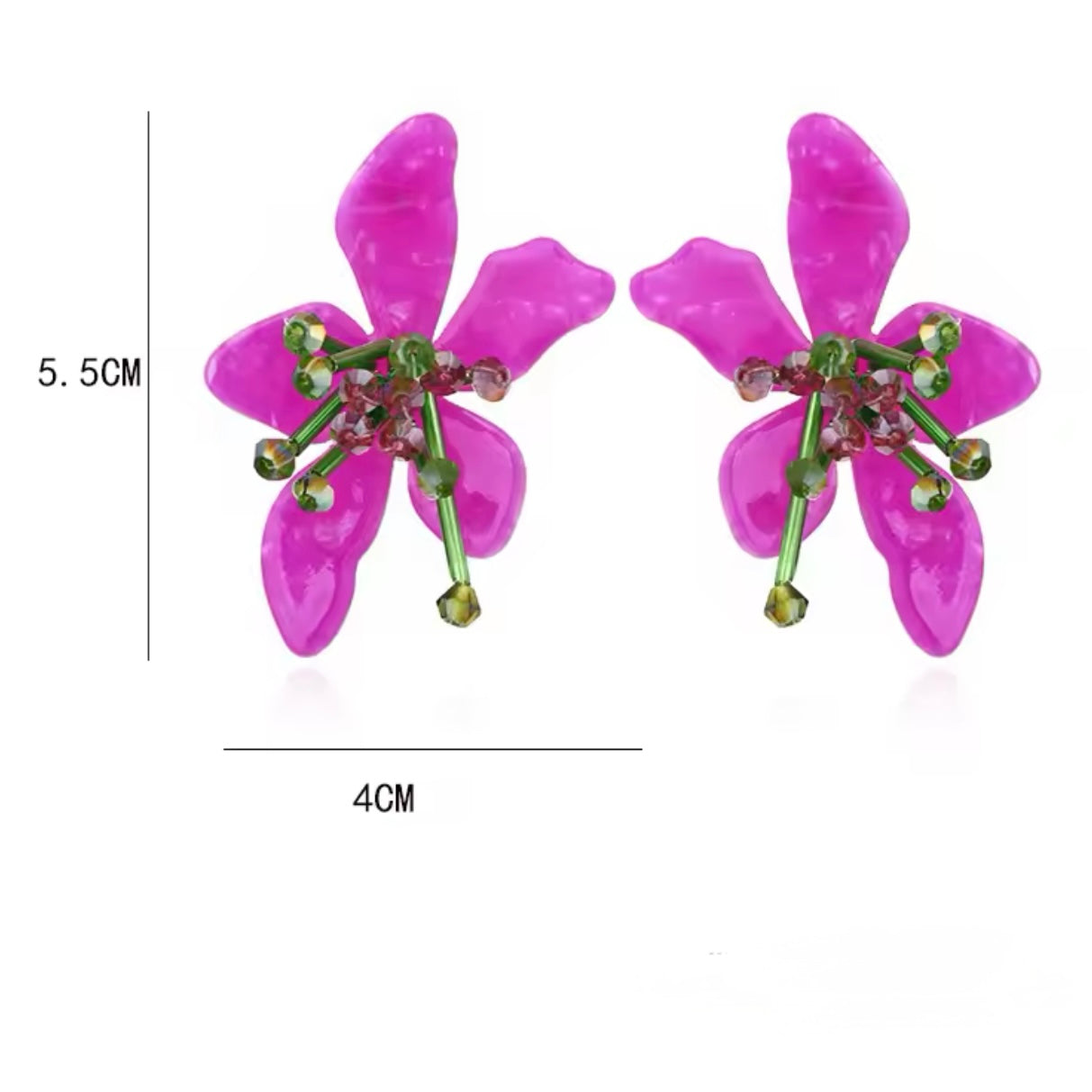 Aretes de flores moradas