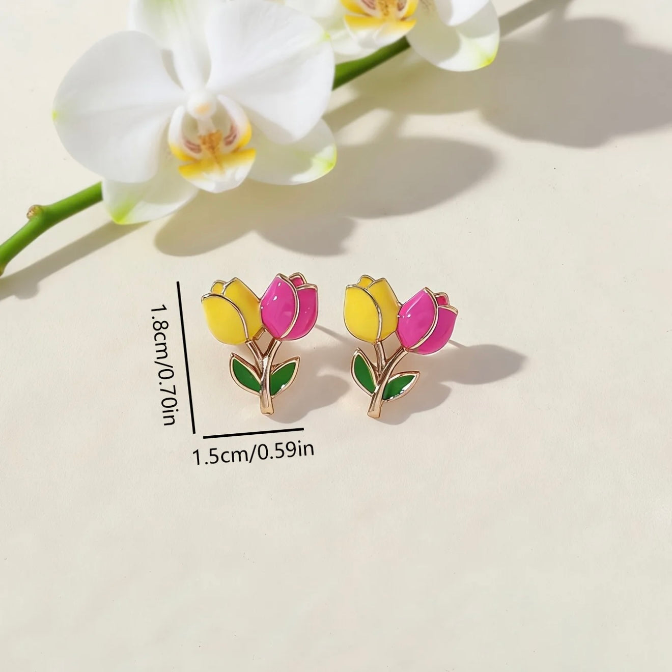 Aretes tulipanes - acero inoxidable