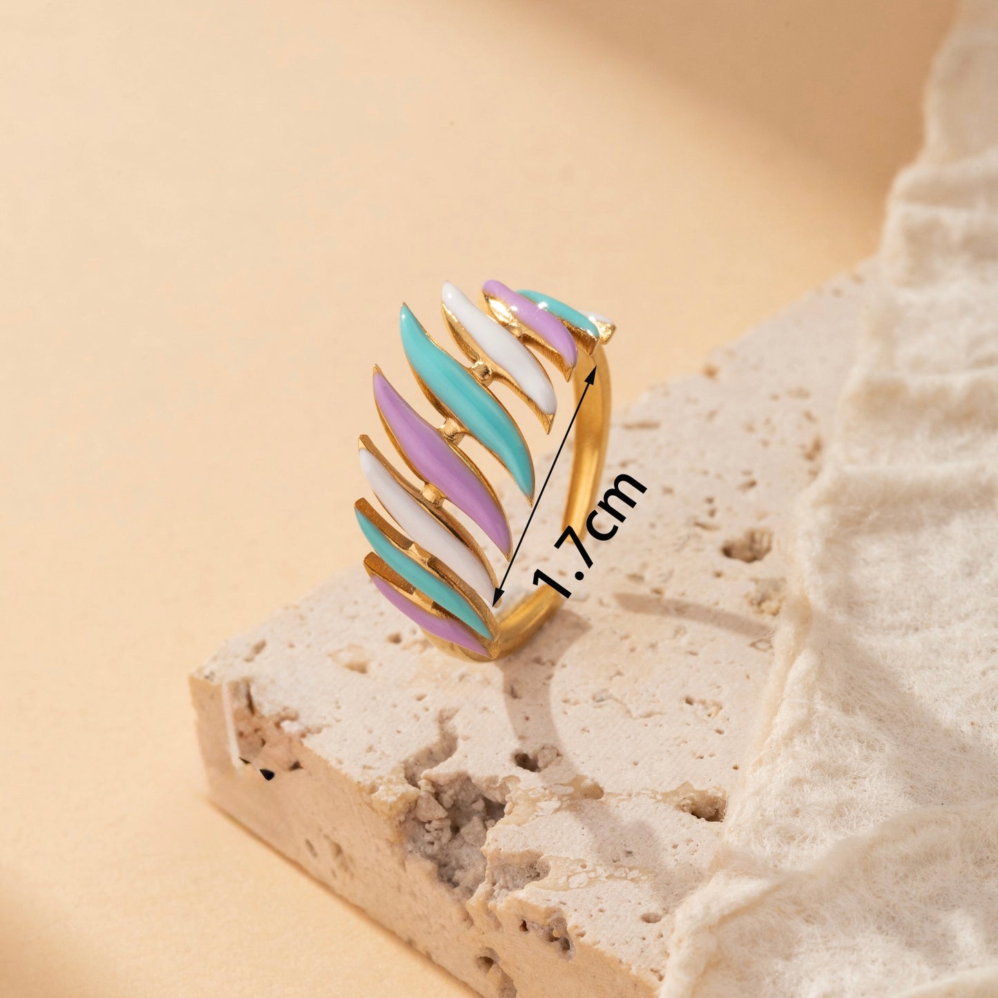 Anillo ajustable curvas - acero inoxidable