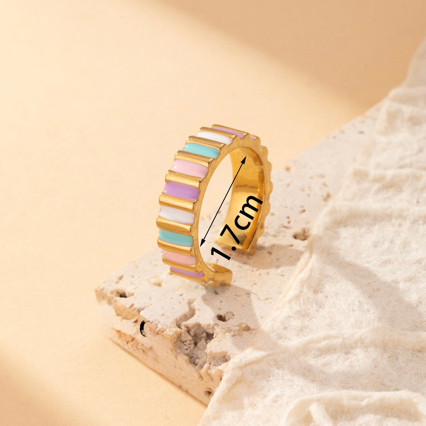 Anillo ajustable Lineas- acero inoxidable