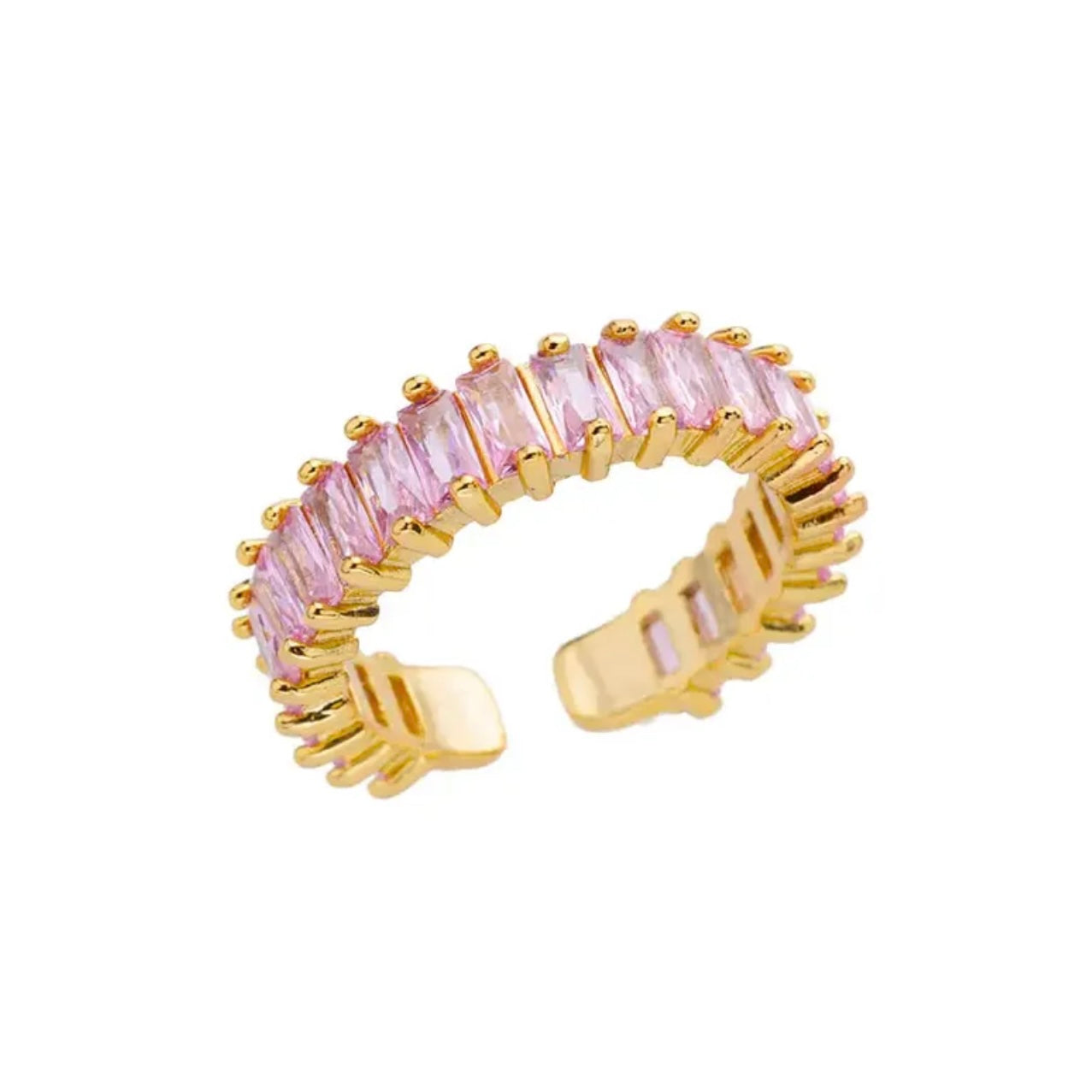 Anillo ajustable rosa - acero inoxidable