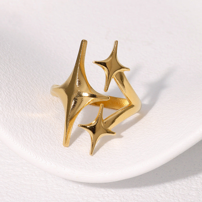 Anillo dorado shine on - acero inoxidable
