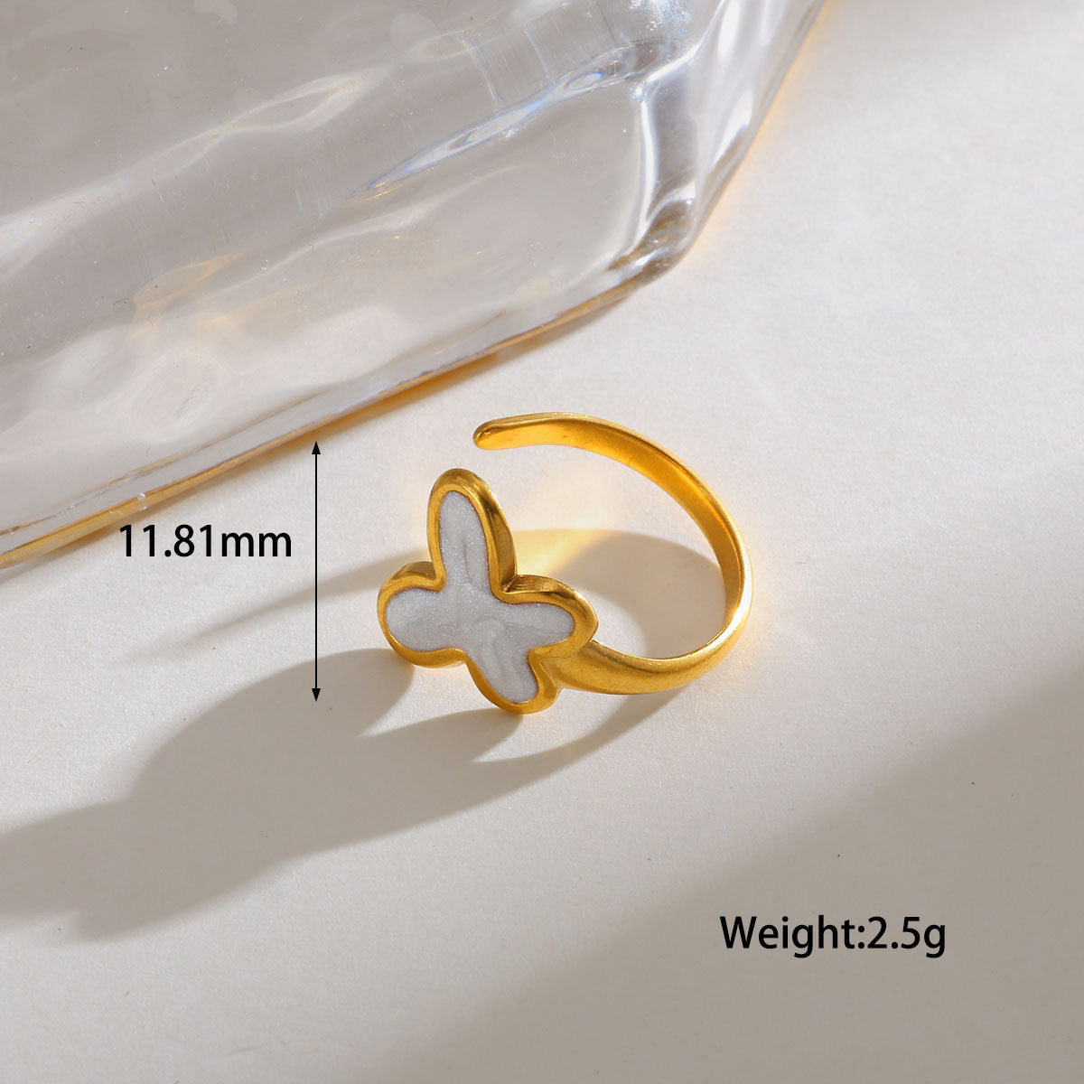 Anillo ajustable mariposa - acero inoxidable