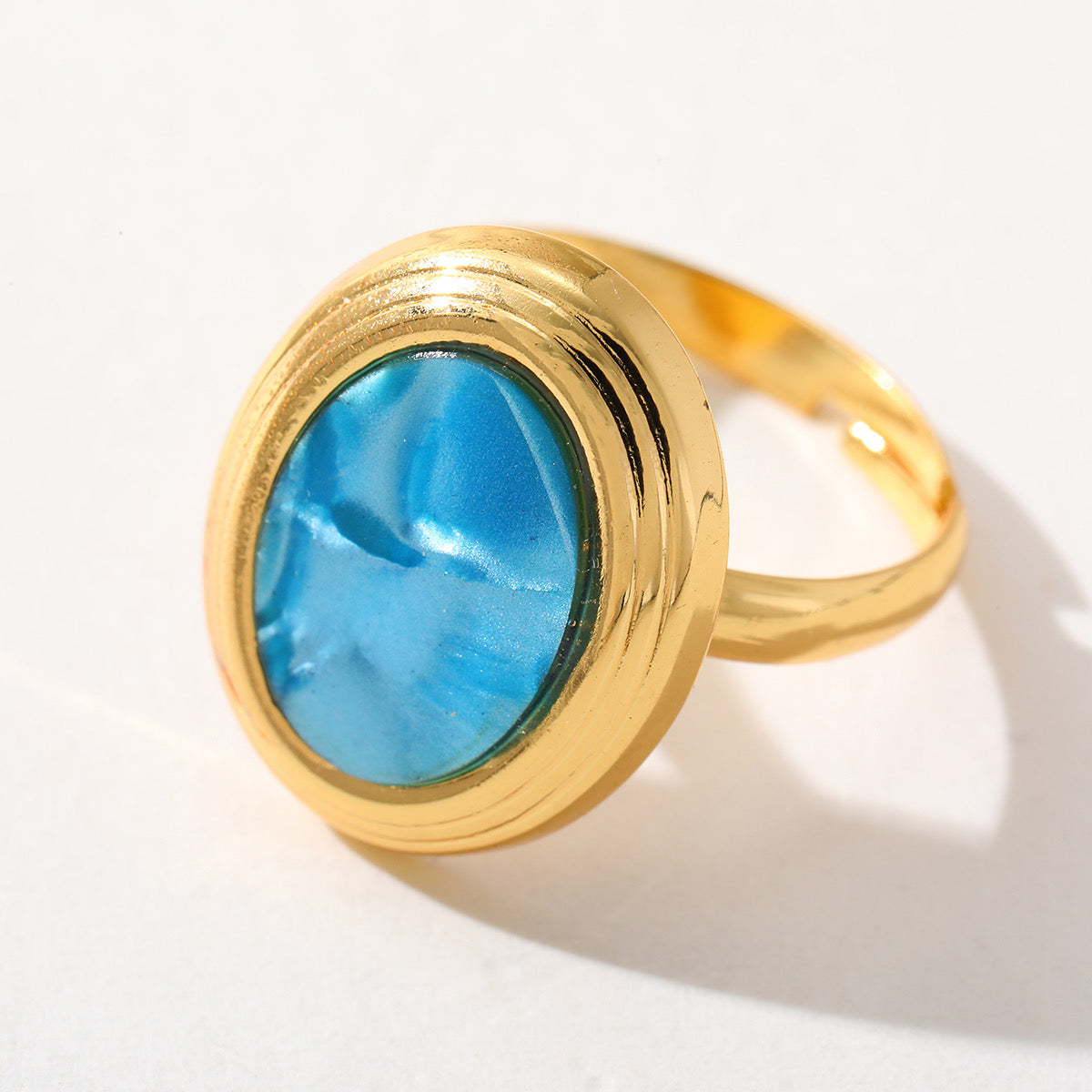 Anillo ajustable azul - acero inoxidable