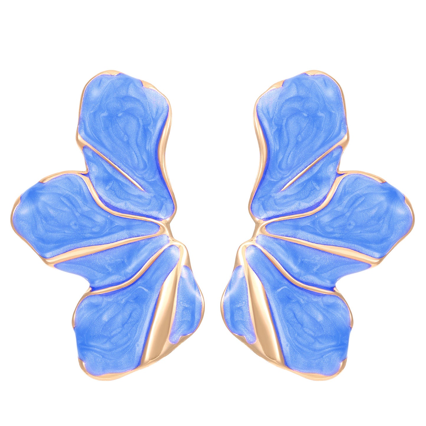 Aretes abanicos rosados azules
