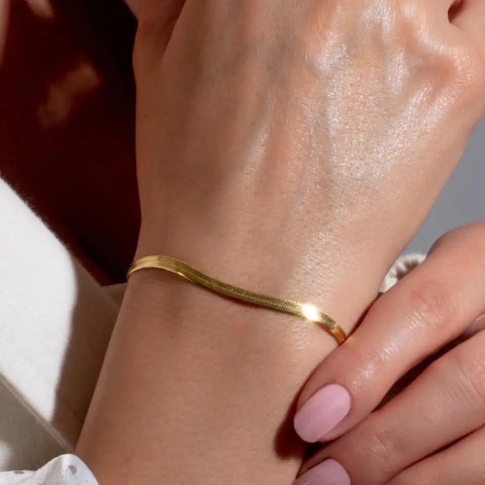 Pulsera serpiente dorada - Acero inoxidable