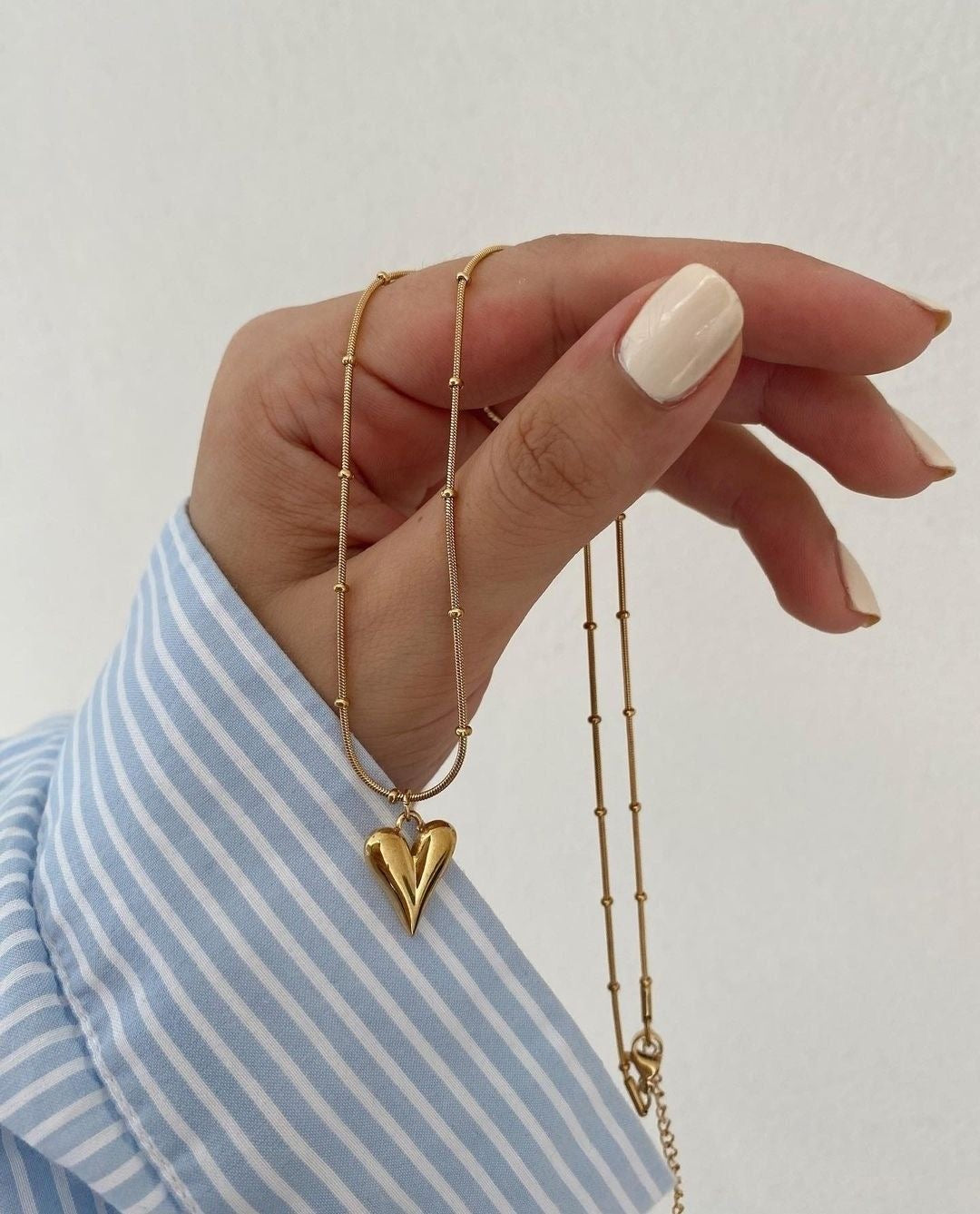 Collar de corazón - acero inoxidable dorado