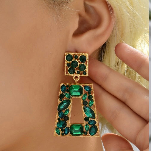 Aretes pedrería  verdes