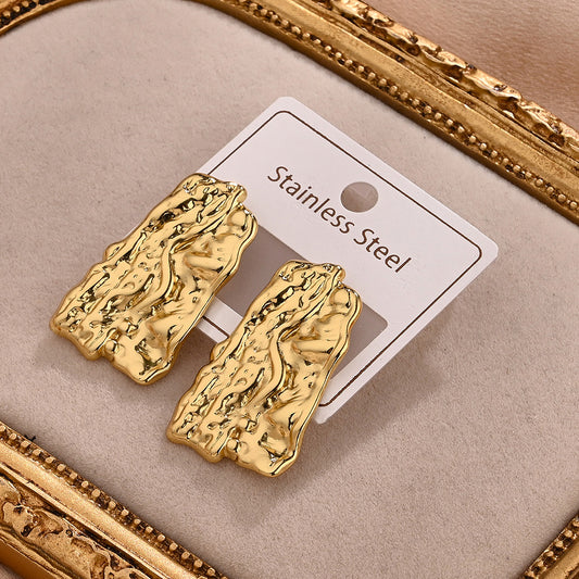 Aretes dorados mod36- acero inoxidable