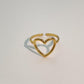 Anillo ajustable corazón  - acero inoxidable