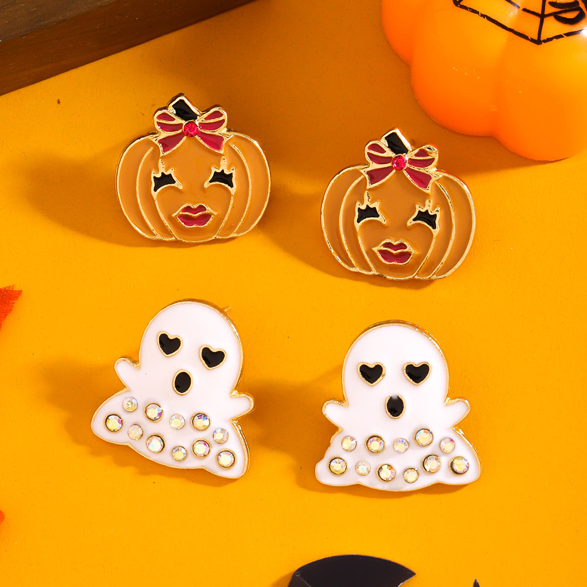 Set de 2 pares de aretes halloween